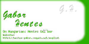 gabor hentes business card